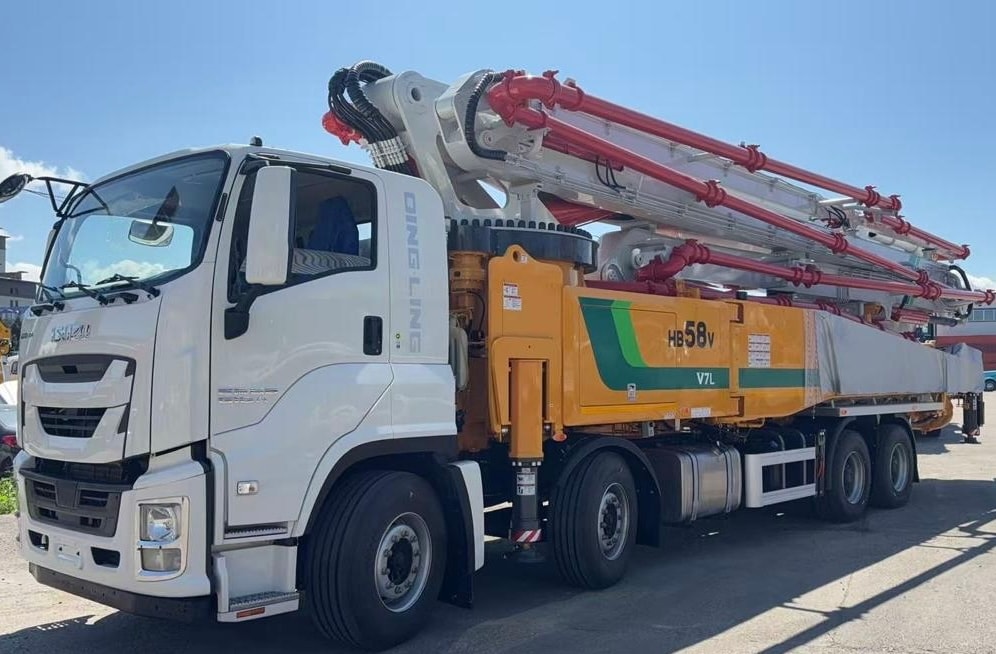 Автобетононасос SCHWING HB58V — стрела 58 метров на шасси ISUZU GIGA8 8×4